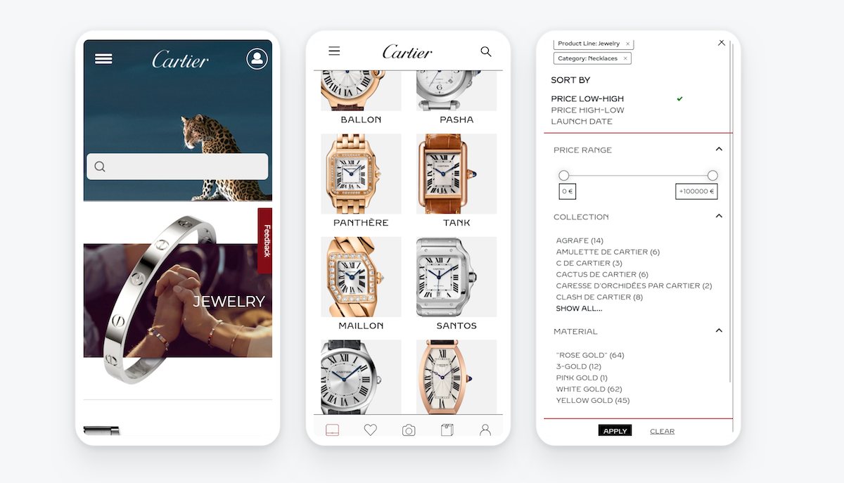 Cartier instore mobile app