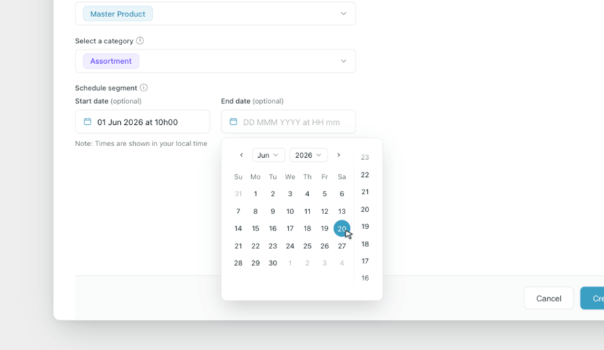 Schedule properties