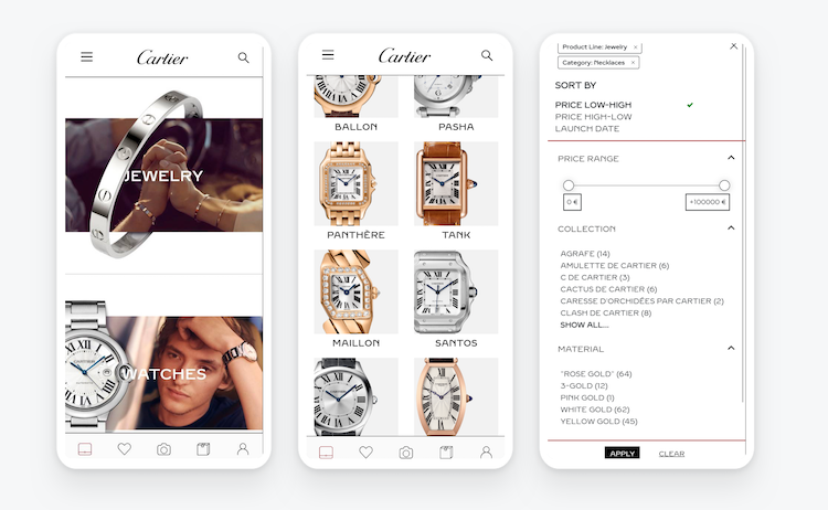 Cartier in-store mobile app
